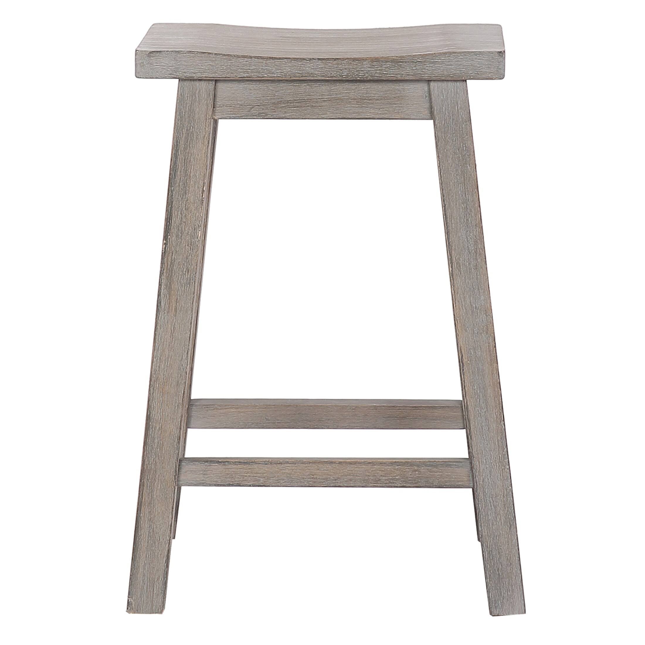 Solid Wood Saddle Counter Stool Open Gray Z502