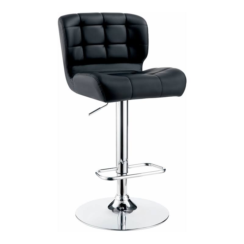 Black Faux Leather Adjustable Bar Stool I34441