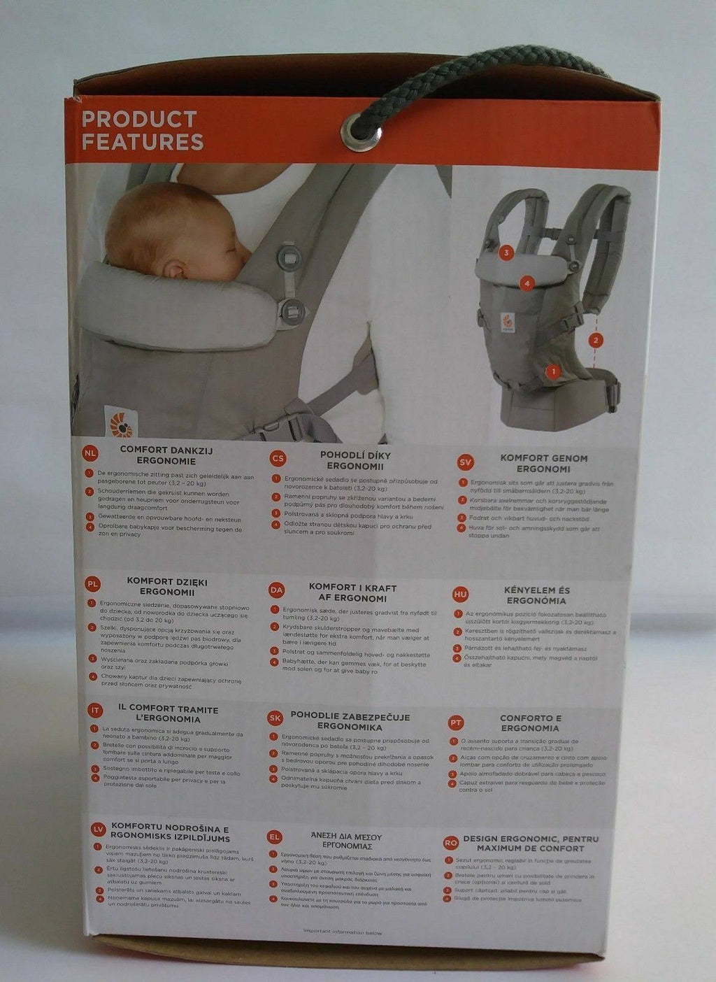 Pearl Grey Baby Carrier E114
