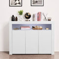 Black High Gloss Sideboard Storage Cabinet with LED Light Z795160
