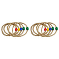 20 PCS Natural Rope Wooden Ring Toss Game Outdoor Playsets X811