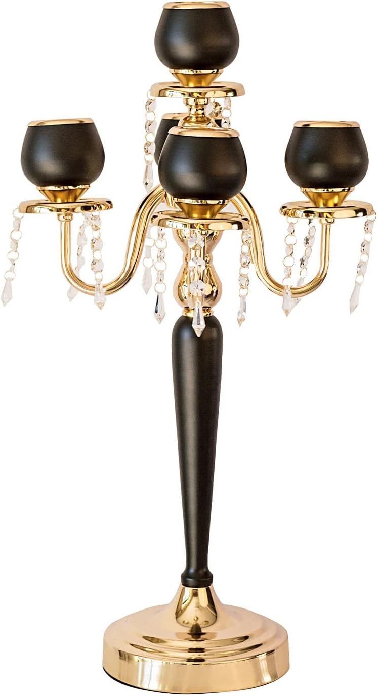 25 Matte Black/Gold Metal Tealight Candle Holder P974