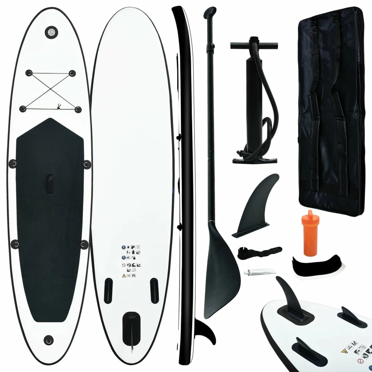 Inflatable Paddleboard Set Black and White P89826