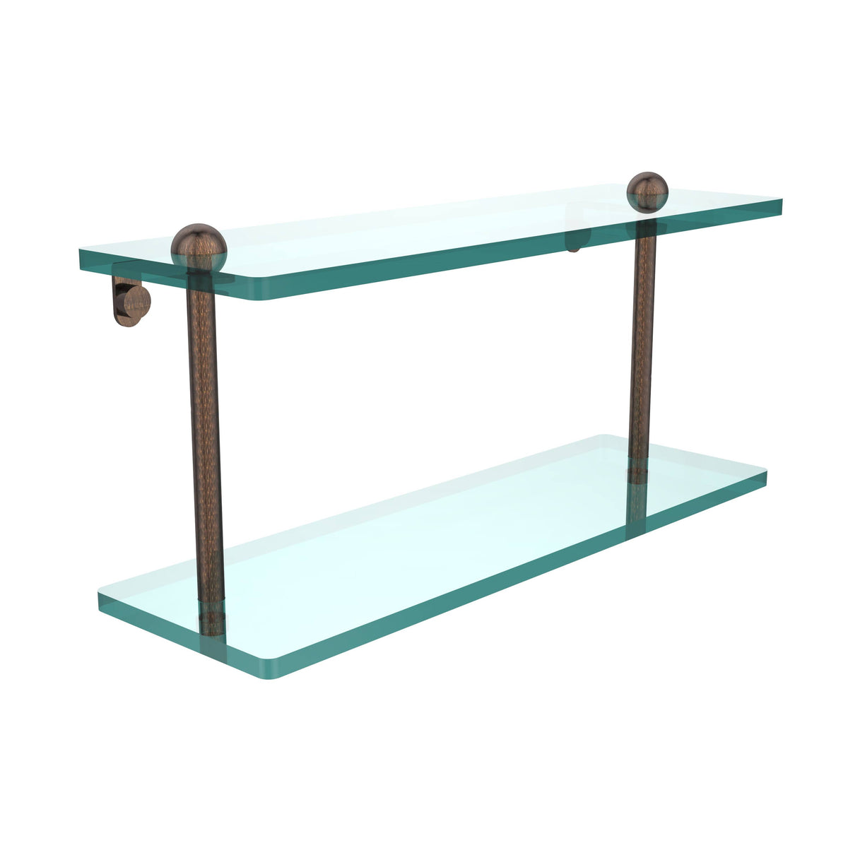 16 inch Two Tiered Glass Shelf Venetian Bronze X13703
