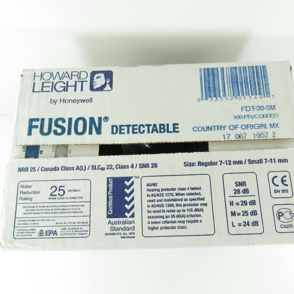 Fusion Detectable 25NRR Earplugs - Small/Corded - 100/Box D5952