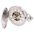 Stainless Steel White Dial Mechanical Pocket Watch S3810