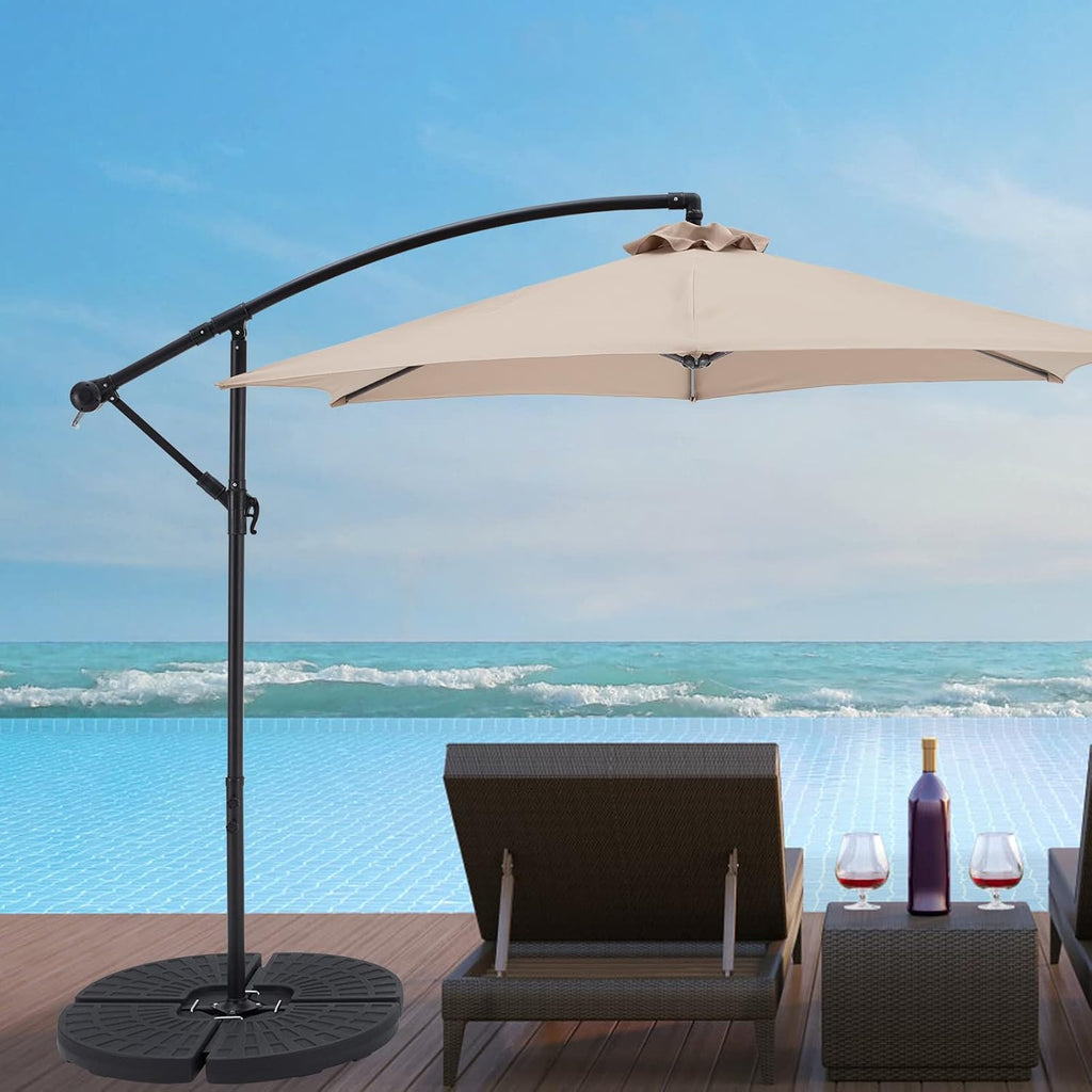 4PCS Black Cantilever Offset Patio Umbrella Stand Base Plate G619